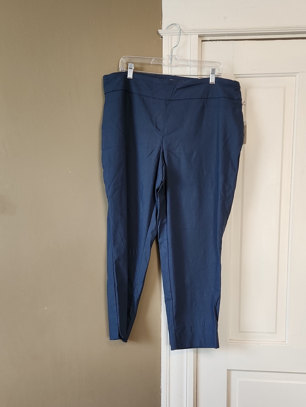 Dalia Blue Textured Ponte Pants